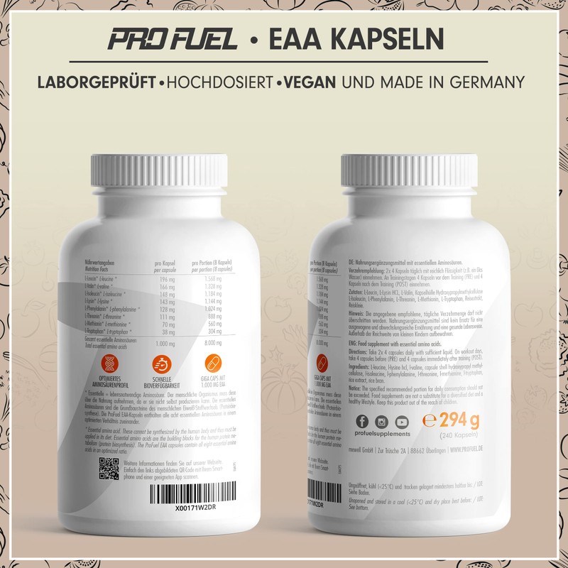 EAA Capsules High Dose 240 Giga Caps Each with 1000