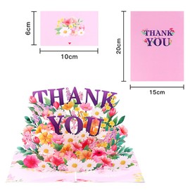 Pop Up Card, 3D Popup Flower Bouquet Greeting Card Pop Up Thank You Card Flower Card for New Year Christmas Birthday Anniversary