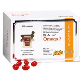 Pharma Nord • Omega 7 • Sea Buckthorn Oil • High Strength Omega 7 Supplement for Dry Eyes • Dry Mouth • Skin Hydration & Mucous Membrane Support • Premium Daily Supplement (150)