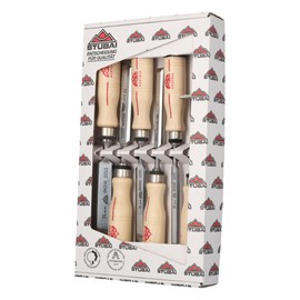 Stubai 353106"Swedish Type" Special Wood Chisel Set, Beige/Silver, 6-26 mm