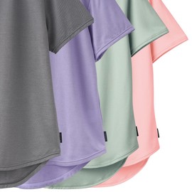 Benex Women's Recovery Wear Comfort Cool Short Sleeve V-Neck Cropped Tapered Pants Top and Bottom Set, gray