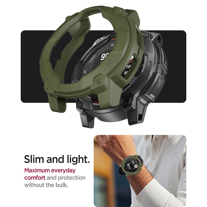 Miimall Armour Case Compatible with Garmin Instinct 3 Solar, Soft