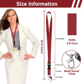 Segus Lanyard, Pack of 10, Red Lanyard, Long Key Ring with Band, Lanyard for Office, School, Hospital (Jujube Red)