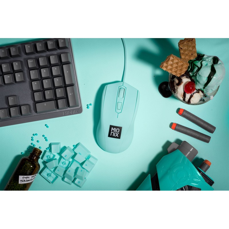 Mionix Avior Ice Cream Ambidextrous Optical Gaming Mouse (Turquoise)
