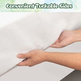 OUTCREATOR® Saddle Style Bed Pad with Tuck-in Sides, 34" x 60" Reusable Incontinence Underpad, Absorbent Waterproof Washable Quilted Tuckable Mattress Protector for Adults, Elderly, Kids, Pets (Green)