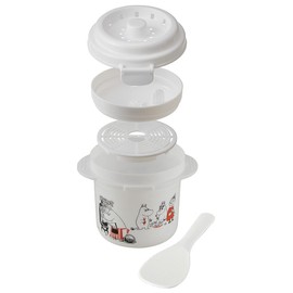 Skater UDG1-A Microwave Rice Cooker, Rice Maker, 1 Cup with Bamboo Steamer, Moomin Kitchen, 21.2 fl oz (640 ml)