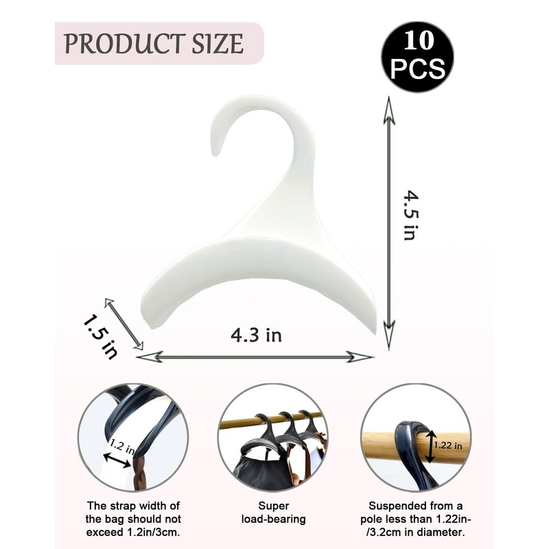 SEEBRIDER Bag Hanger for Closet, Purse Holder White Backpack Hanger