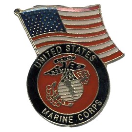 Pack of 6 US Marines Corps w/USA Flag Bike Motorcycle Hat Cap Lapel Pin HP4577
