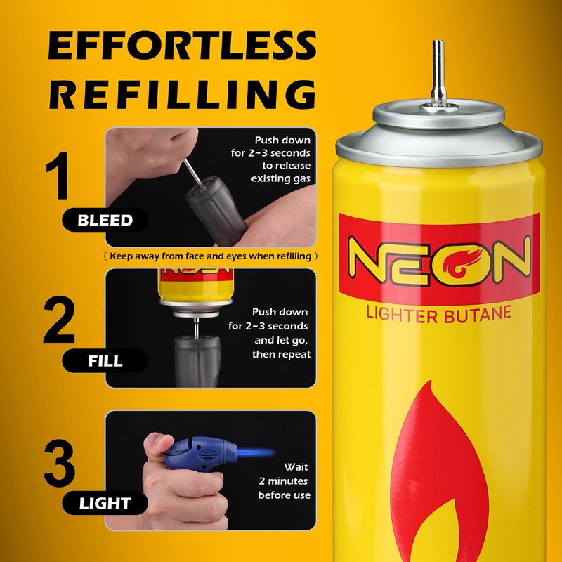 NEON Butane Fuel Refill, 300ml x 4 Cans Ultra Refined