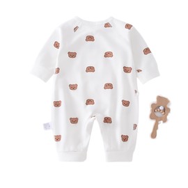 Babyfond 1 Pack Newborn Baby Short Sleeve Bodysuit Grow Bodysuit with Hat,100% Cotton Toddler Bodysuits One-Piece for Baby Boys and Girls (White, 1-3 Months)