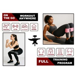 BodyForge Resistance Bands for Working Out, 3 Booty Bands for Women Men Fabric Elastic Bands for Exercise Bands for Legs Bands for Working Out Hip Thigh Glute Bands Set & Carry Bag - $averPak (2 Pack)