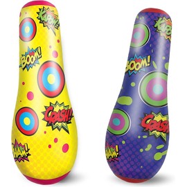 JOYIN Punching Bag for Kids, 47 Inches Kids Double-Sided Inflatable Punching Bag with Bounce-Back Action(1 Pcs)