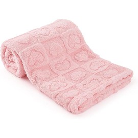 Plush Soft with Heart Checkered Baby Blanket,Fleece Infant Toddler Blankets for Girls Boys,Warm Lightweight Breathable Newborn Receiving Blankets for Crib Stroller 30"×39" (Light Pink, Heart)
