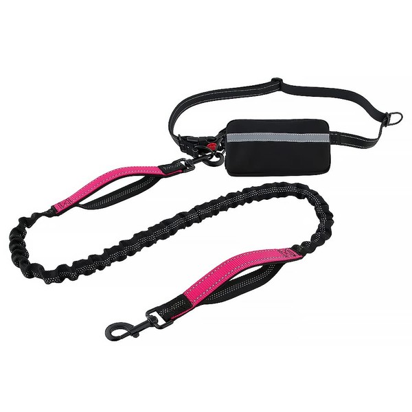 Plutus Pet Hands Free Dog Leash, Soft Padded Dual Handle Retractable Bungee Leash with Reflective Stitches, Adjustable Wasit Leash for Dog Walking Running Jogging, for Medium Large Dogs