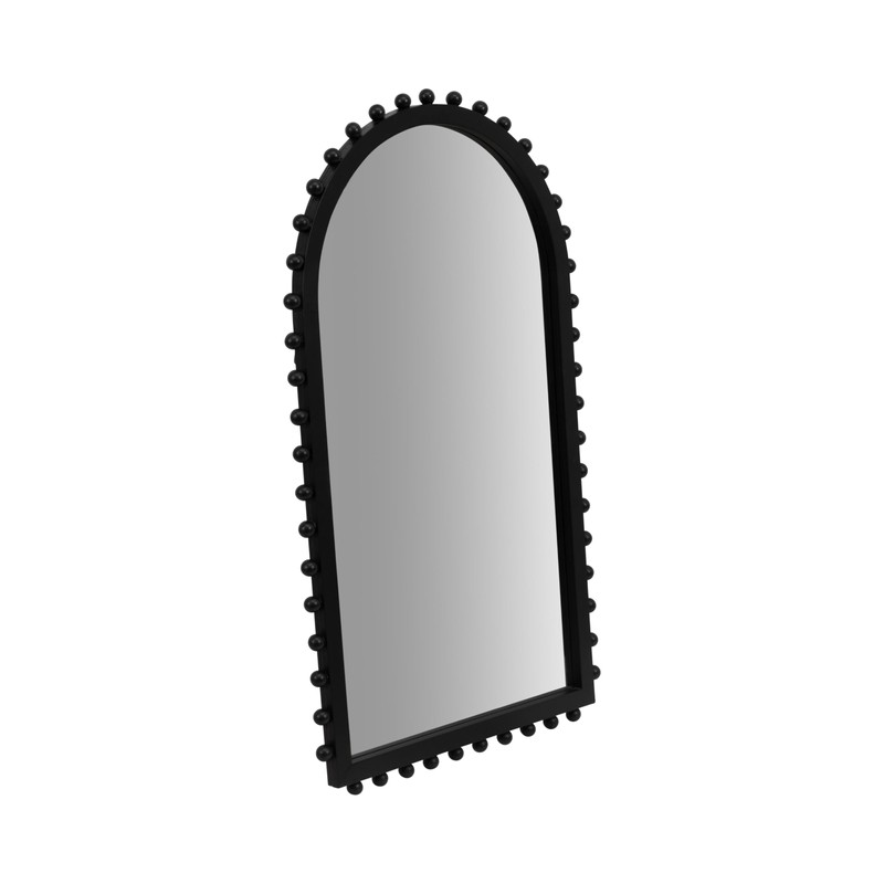 24x39 Beaded Arch Mirror, Black