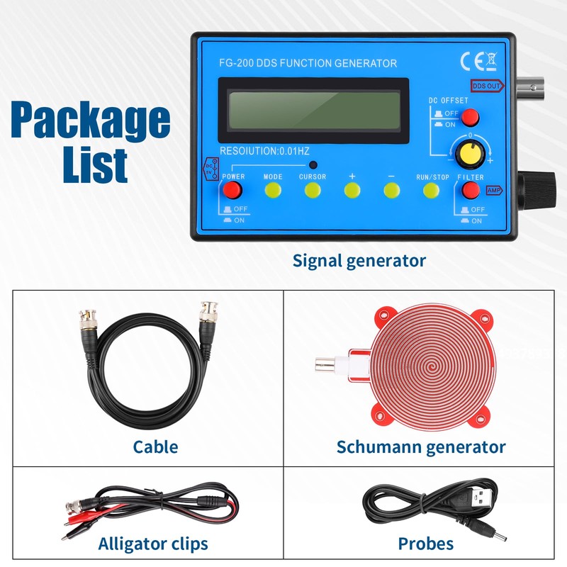 Mini DDS Signal Generator,1Hz-500kHz Multifunction Waveform Generator Signal Source with