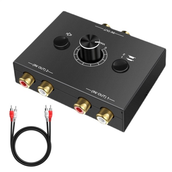 Universal Stereo Audio Bi-Directional Switcher RCA Stereo Audio Switch With