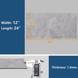 VEELIKE 12"x24" Peel and Stick Floor Tile Dark Grey Marble Waterproof Vinyl Stick on Flooring Tiles Removable Self Adhesive Flooring Stickers Tile for Bathroom Kitchen Backsplash Bedroom Decor 12 Pack