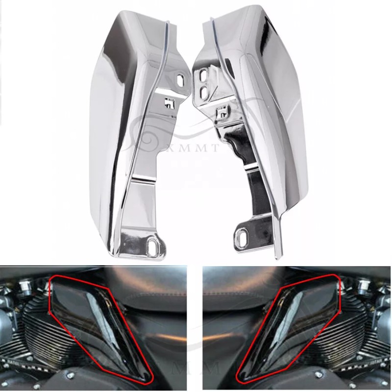 Unbranded Chrome Mid-Frame Air Deflector Heat Shield For Harley Ultra