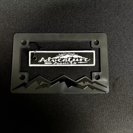 RIDESWAGG Blackout Motorcycle License Plate Frame Includes Jet Tag- Mountains-Camp
