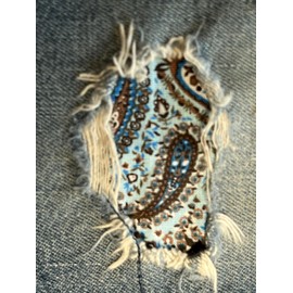 Perfect Paisley Peek-A-Boo Iron On Patches by HoleyPatches (Turquoise Blue, 5" x 5")