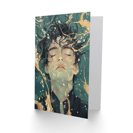 Artery8 Greeting Card Born Again Mindfulness Waves Conceptual Art Blank For Him Or Her Art Birthday Card