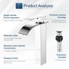 GENBONS Vessel Sink Faucet Chrome Bathroom Faucets Tall Waterfall Bathroom