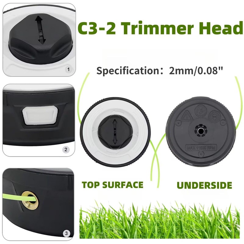 QMTCYXGS 1pk C3-2 Trimmer Head & 1pk Spool & 1pk
