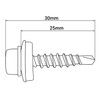 SKIR'CO (Pack of 50) Roofing Bolts, Hex Head 4.8 x