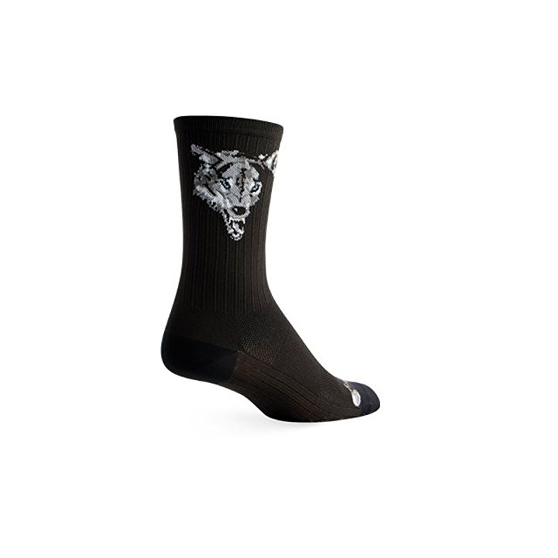 SockGuy SGX 6in Wolf Performance Cycling/Running Socks (Wolf - L/XL)
