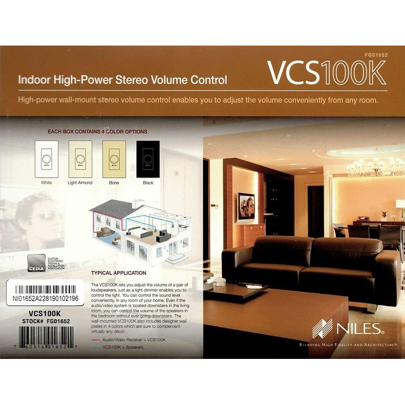 Niles VCS100K 2 Pack In Wall Volume Controls, Toggle Switch,