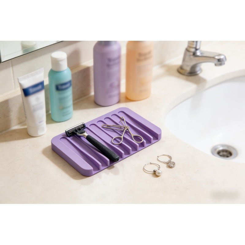 2pcs Self Draining Soap Holder Rack, Advanced Silicone Soap Dish