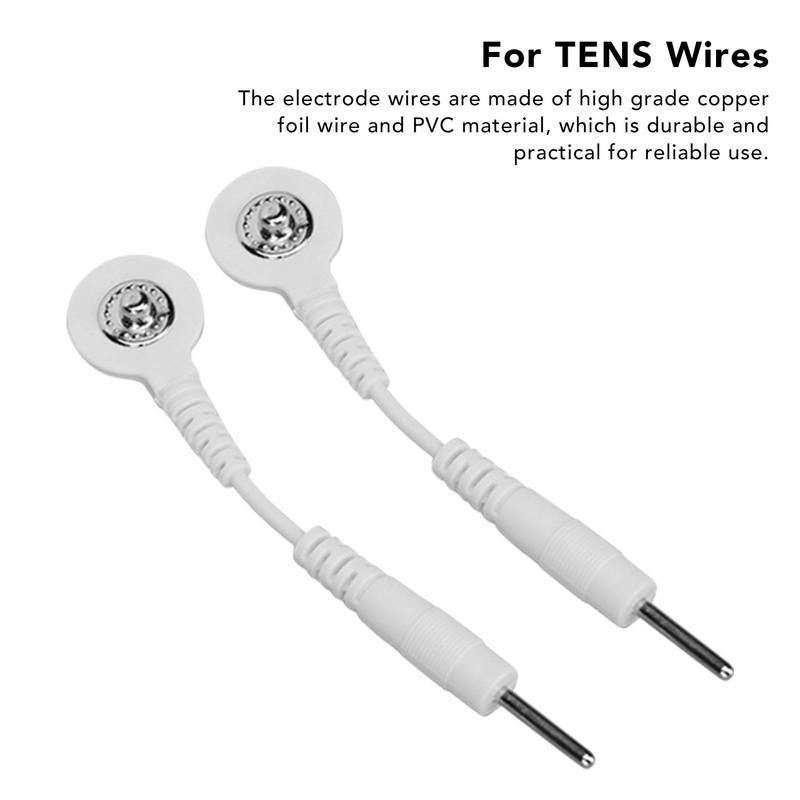 20Pcs Electrode Wires 2.0in Portable Replacement Button Electrode Lead Wires