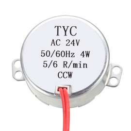 sourcing map Synchronous Synchron Motor Electric Synchron Motor Turntable Motor Cup Turner Motor AC 24V 5-6RPM 50-60Hz CCW 4W