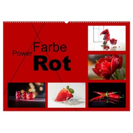 Power Colour Red (Wall Calendar 2025 DIN A2 Landscape), CALVENDO Monthly Calendar