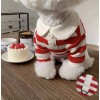 Dog Leash All-season striped dog t-shirt with leash - breathable,