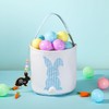 CHOIEO Easter Basket, Bunny Baskets with Pom-Pom Tail, Stripe Pattern,