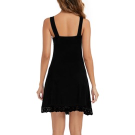 Xuepelit Women's Nighties for Women Ladies Nightdresses Chemise Nighty for Women Strap Negligee Nightwear S-XXL，Black XXL