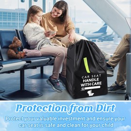 Guiseapue Car Seat Travel Bag for Airplane: Premium Car Seat Bag for Air Travel Fits All Baby Infant Carriers & Booster & Convertible, Portable Carseat Cover, Baby Essentials for Flying