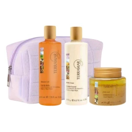 Kit De Baño Terramar Exfoliante, Crema Y Gel De Baño