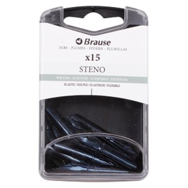 Brause 150361B - Writing nibs for nib holder - Box of 15 Steno nibs - Made in Germany