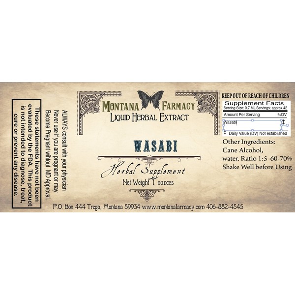 Fresh Genuine Wasabi Natural Extract Tincture
