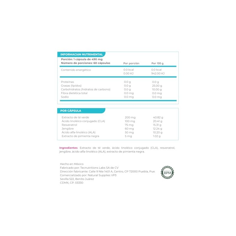 Suplemento Alimenticio Termogénico con Ingredientes Naturales