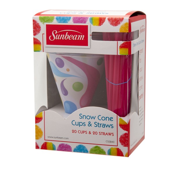 Sunbeam tazas y pajitas para Ice Shaver, 20-unidades