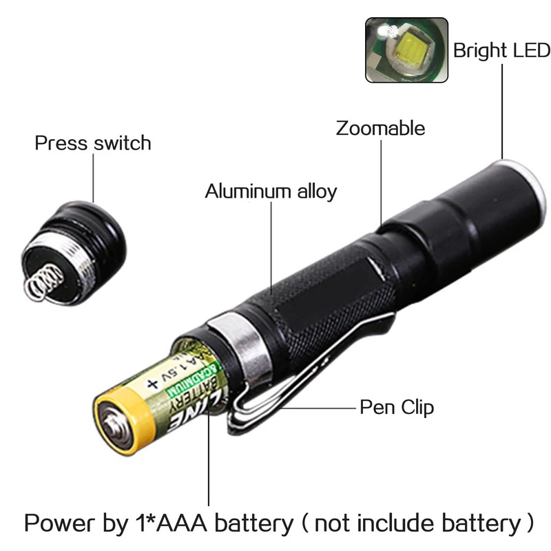 MODOAO Led Flashlights High Lumens, Multifunctional Telescopic Zoom Flash Light,