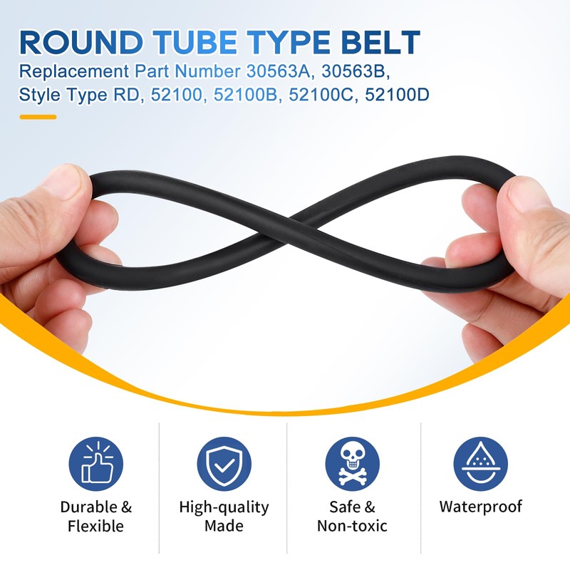 KeeTidy Vacuum Belt, 6 Pack Belt 30563B Round Vacuum Cleaner