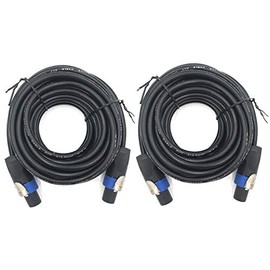 ITSROCK 2 Pack 30ft Pro Speakon to Speakon Cable, Pair 12AWG Patch Cords, Professional Speakon Audio Cable Cord with NL4FC Connector