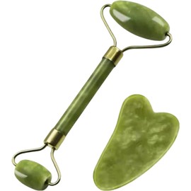 Rodillo de Jade + Guasha Facial Antiedad – Masaje Relajante y Tono de Piel