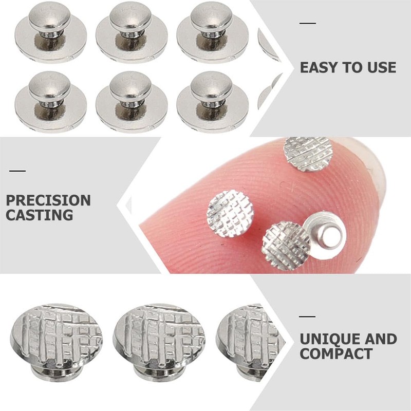 Healifty 30 Unids Base Redonda Botón Lingual Dental Metal Dentista