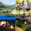 Newbeegoods 4 Pack Solar LED Flame Lamp Flickering Torch Light